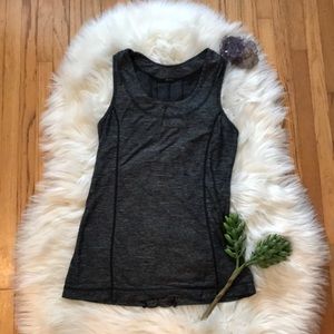 Lululemon- grey ruffle back tank top